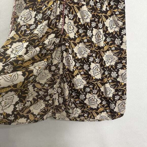 Natural Life Maxi Dress Women M Brown Floral Thick Stitching Boho Muumuu Country - Picture 7 of 16